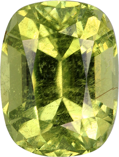 Cushion cut cuprian tourmaline, 12.47 by 9.48 mm, shown at actual size