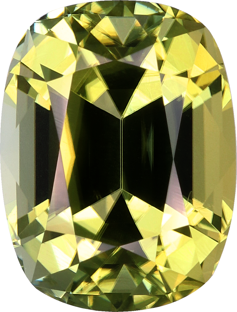 Cushion cut cuprian tourmaline, 12.51 by 9.5 mm, shown at actual size