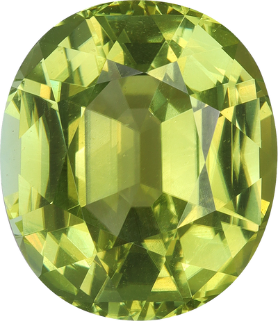 Oval cut cuprian tourmaline, 16.14 by 13.86 mm, shown at actual size