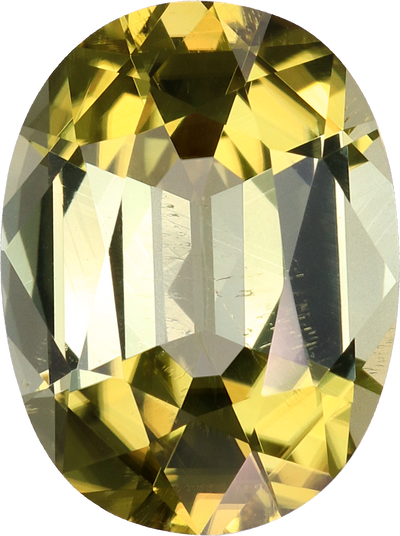 Oval cut cuprian tourmaline, 12.25 by 9.19 mm, shown at actual size