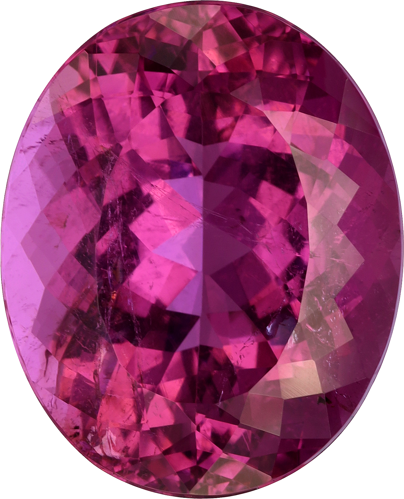 Oval cut cuprian tourmaline, 17.96 by 14.53 mm, shown at actual size
