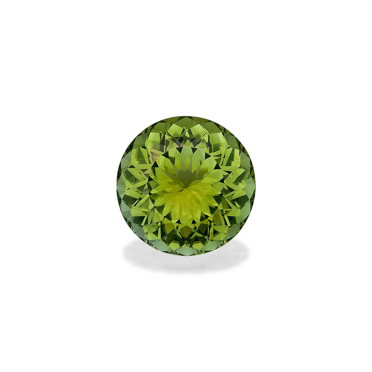 lime green cuprian tourmaline, 29.44ct round cut — main view