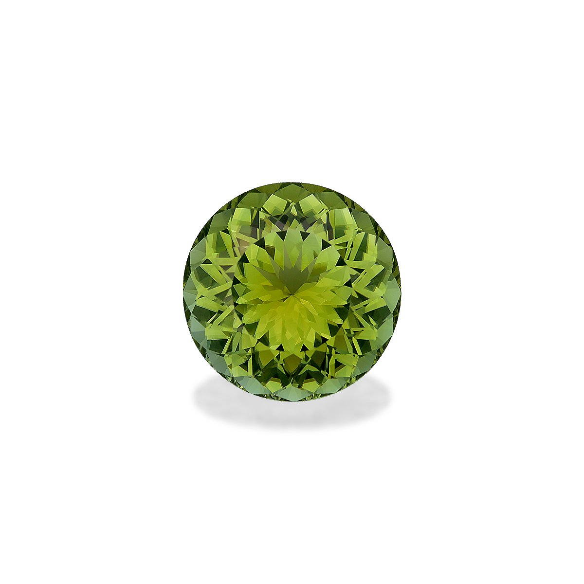 lime green cuprian tourmaline, 29.44ct round cut — main view