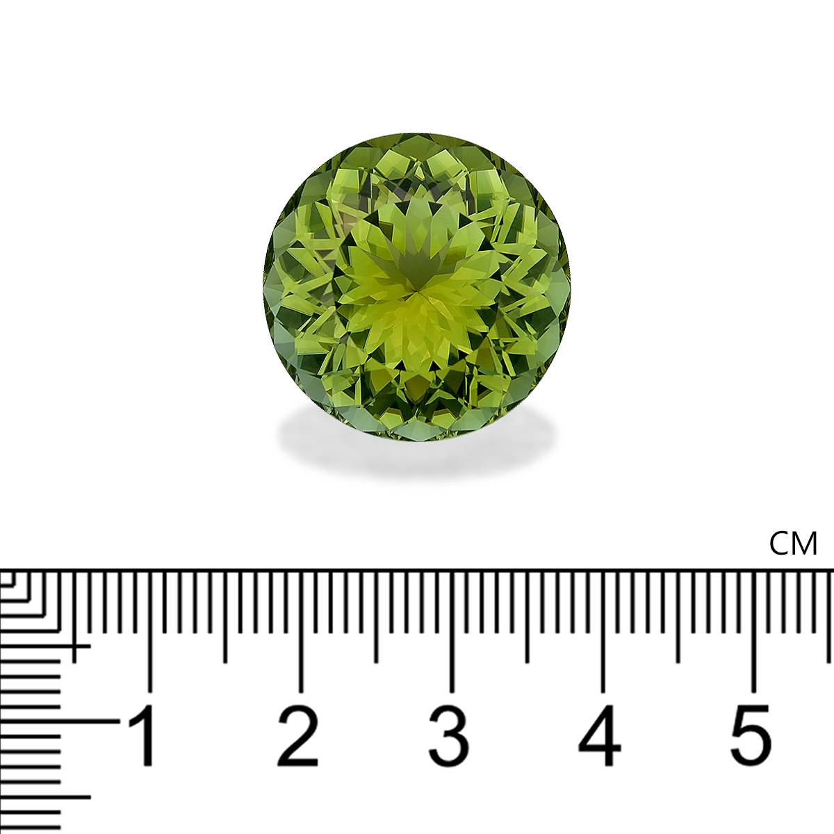lime green cuprian tourmaline, 29.44ct round cut — view 4