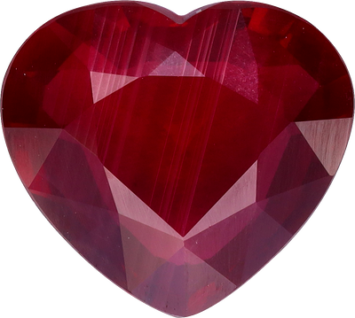 Heart cut mozambique ruby, 10.5 by 9.43 mm, shown at actual size