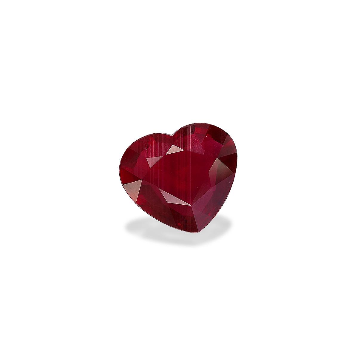 red mozambique ruby, 3.21ct heart cut — view 3
