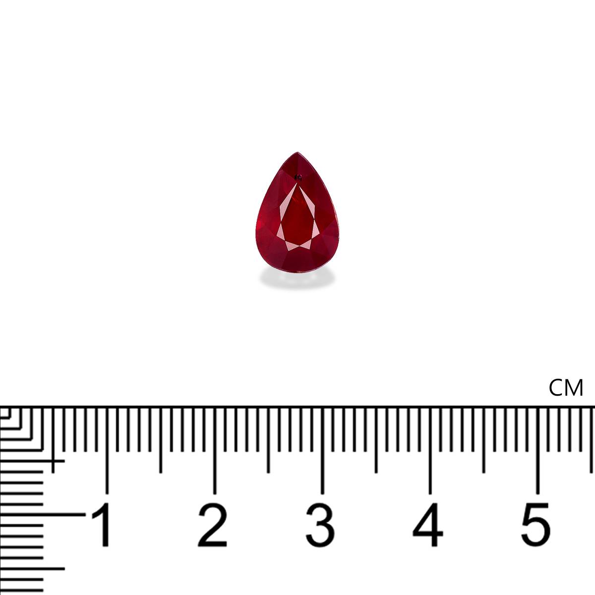 red mozambique ruby, 3.38ct pear cut — view 4