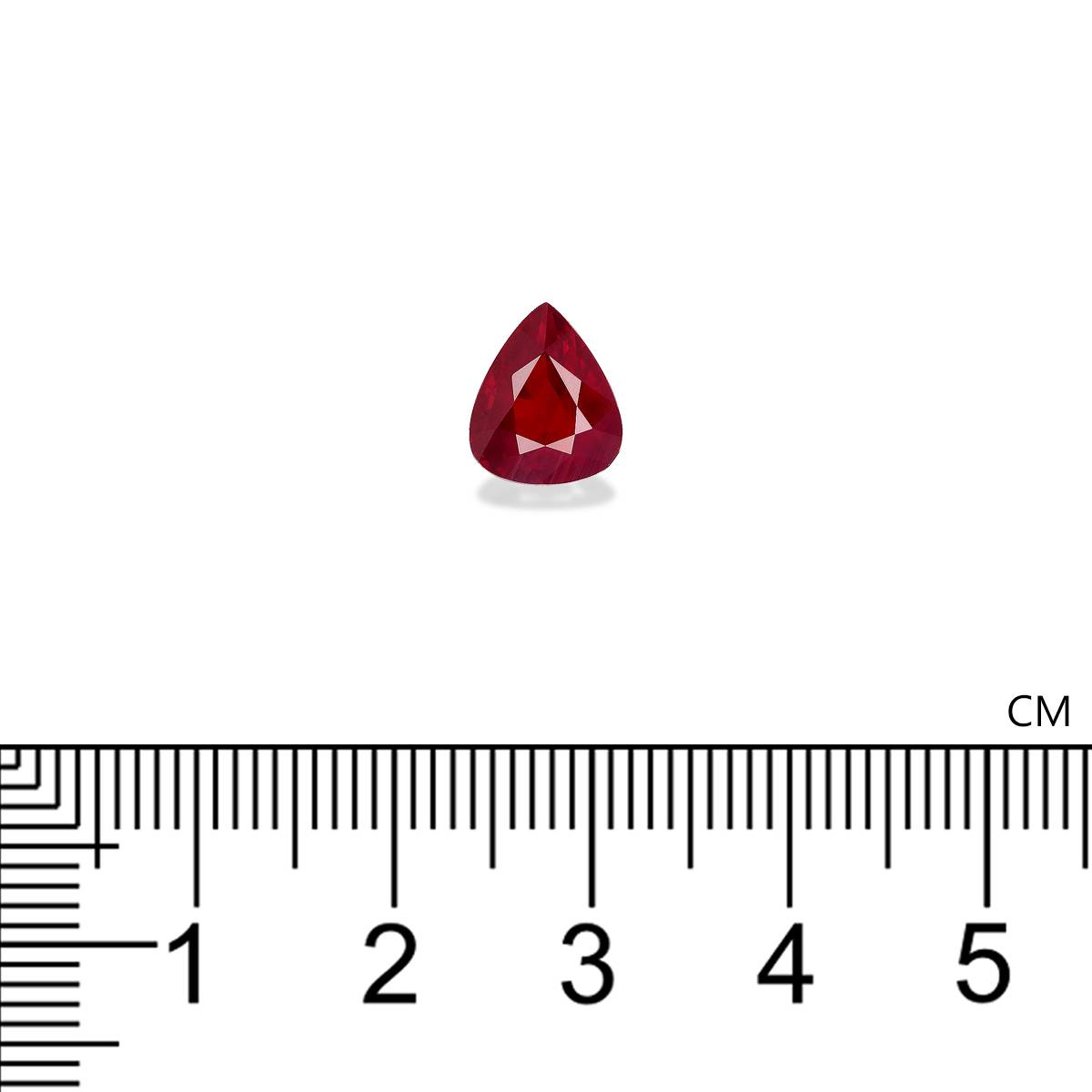 red mozambique ruby, 3.07ct pear cut — view 4