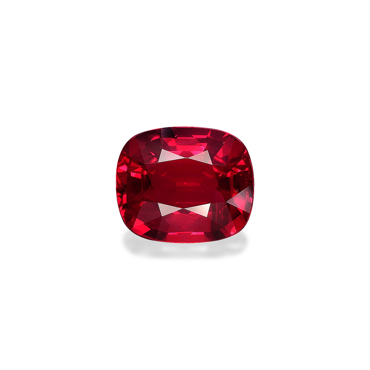 Crimson Red red mozambique ruby, 5.08ct cushion cut — main view