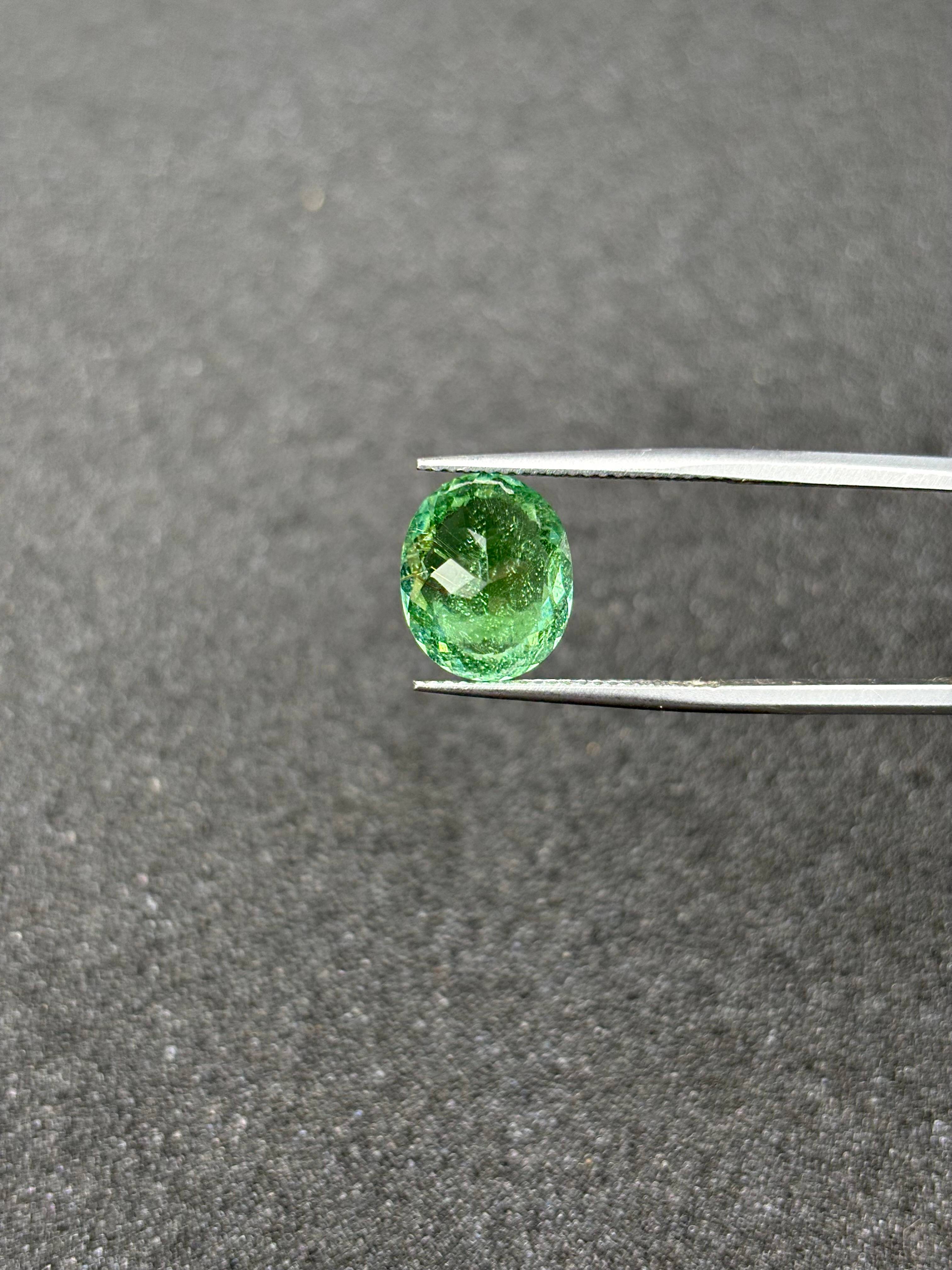 green paraiba tourmaline, 4.92ct oval cut — view 6