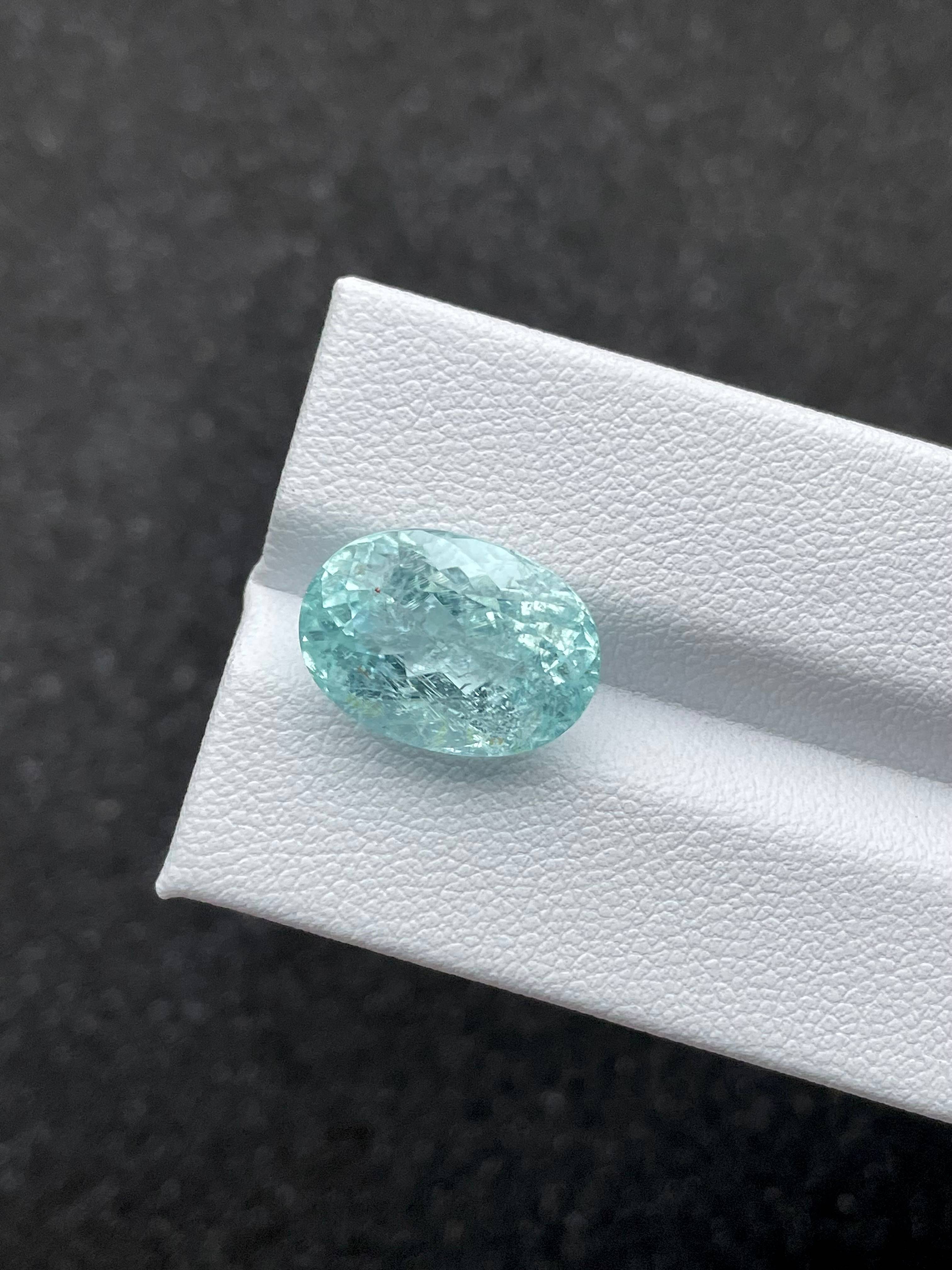 sky blue paraiba tourmaline, 8.8ct oval cut — view 5