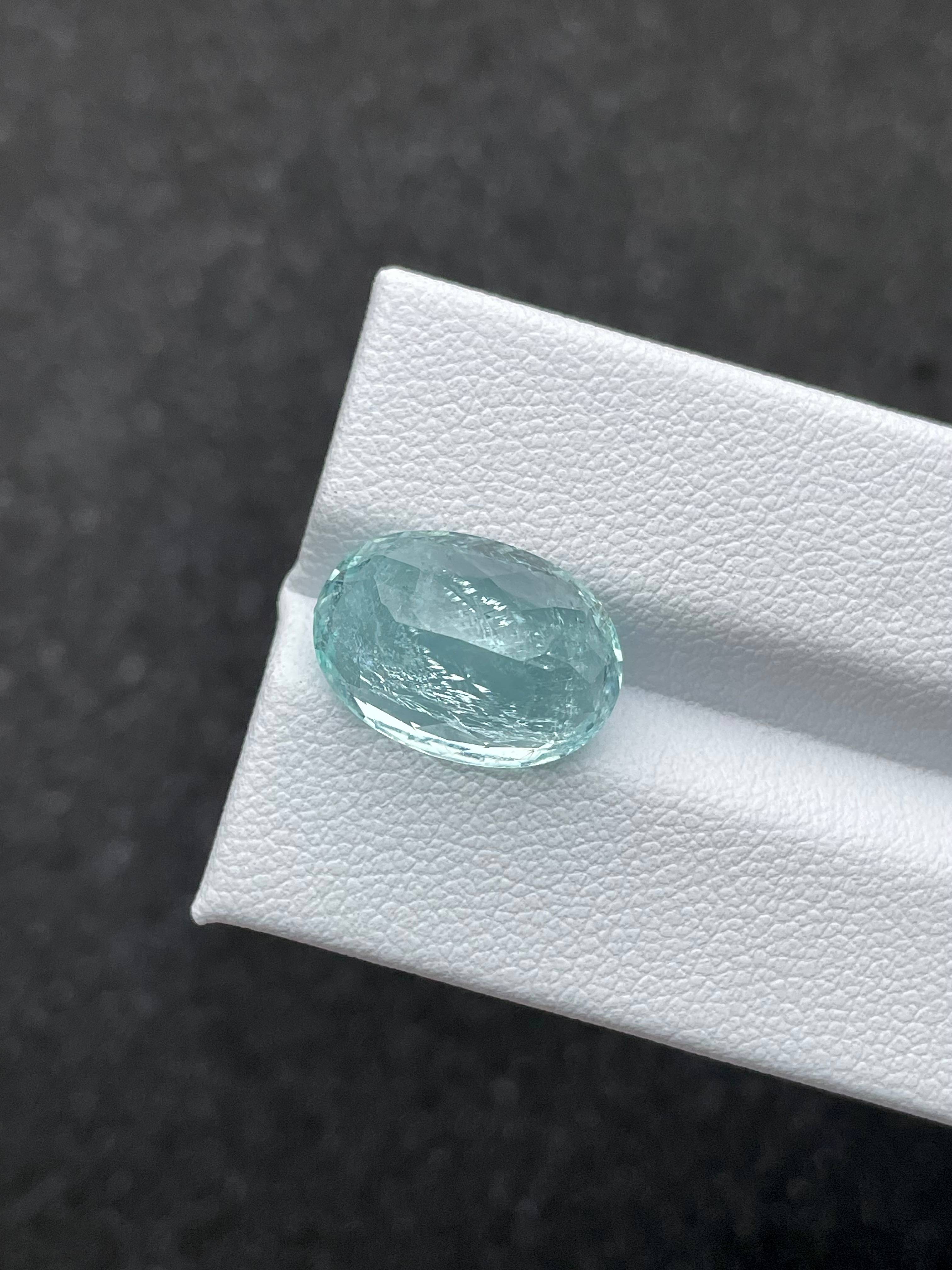 sky blue paraiba tourmaline, 8.8ct oval cut — view 6