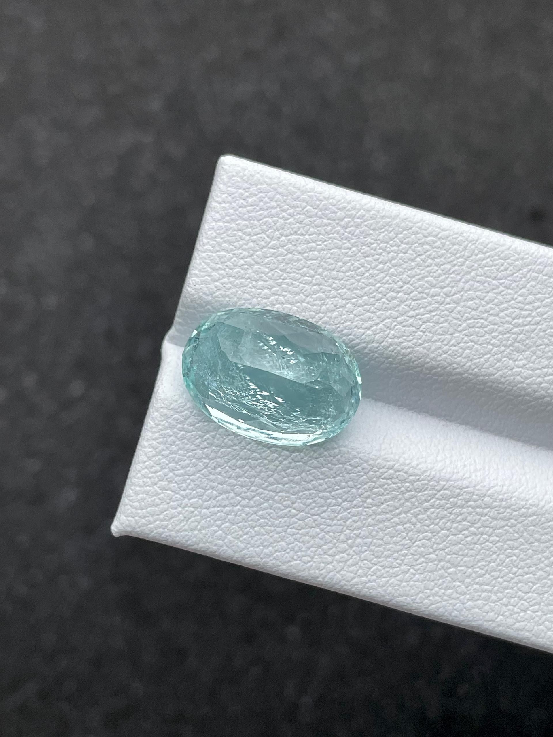 sky blue paraiba tourmaline, 8.8ct oval cut — view 6