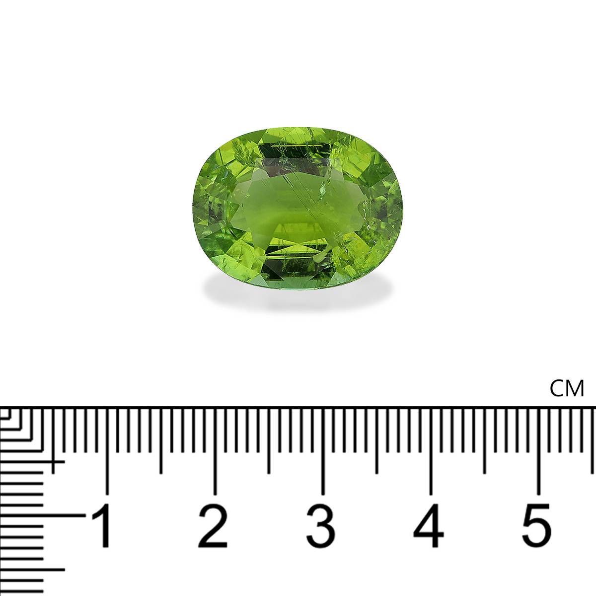 lime green paraiba tourmaline, 15.85ct oval cut — view 4