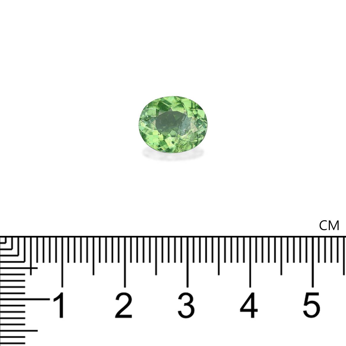 pistachio green paraiba tourmaline, 3.57ct oval cut — view 4