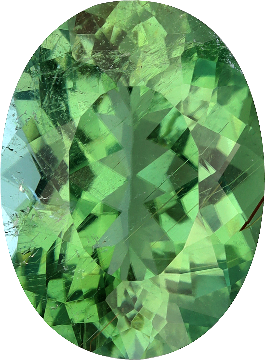 Oval cut paraiba tourmaline, 13.8 by 10.1 mm, shown at actual size