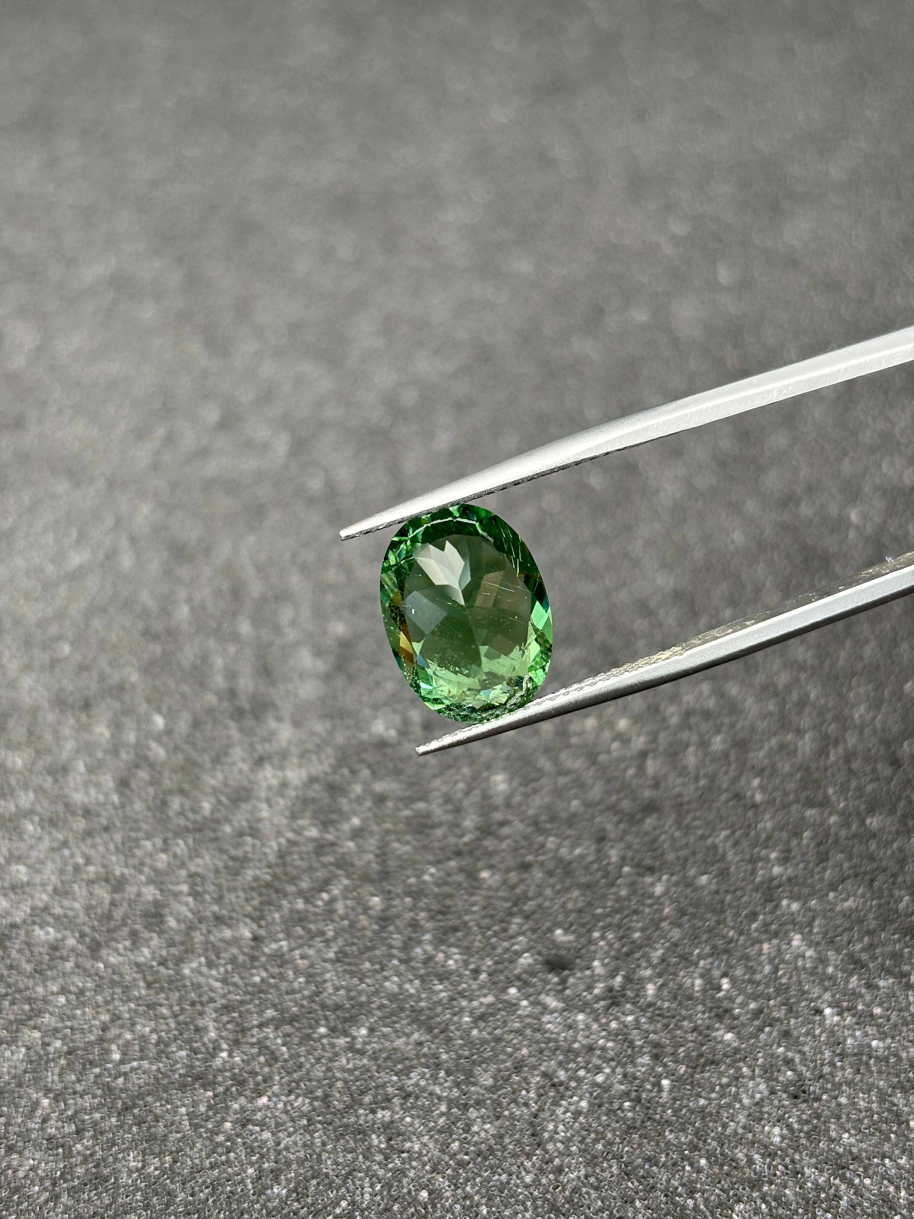 cotton green paraiba tourmaline, 5.44ct oval cut — view 9