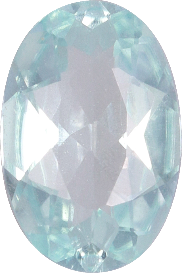 Oval cut paraiba tourmaline, 6.16 by 4.12 mm, shown at actual size