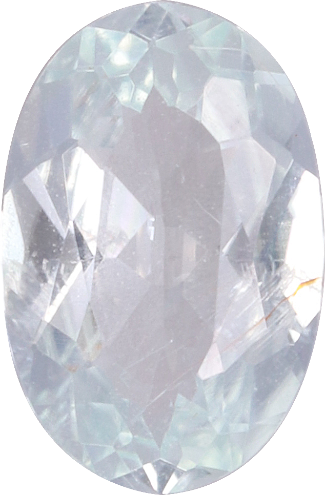 Oval cut paraiba tourmaline, 6.08 by 4.01 mm, shown at actual size