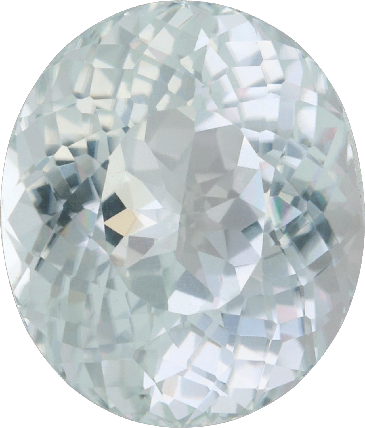 Oval cut cuprian tourmaline, 12.74 by 10.86 mm, shown at actual size