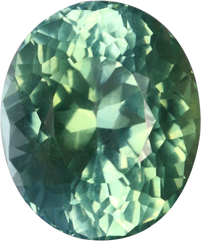 Oval cut paraiba tourmaline, 7.26 by 6.03 mm, shown at actual size