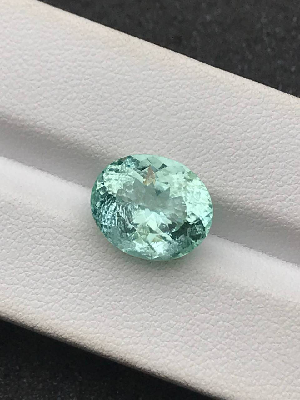 seafoam green paraiba tourmaline, 6.4ct oval cut — view 5