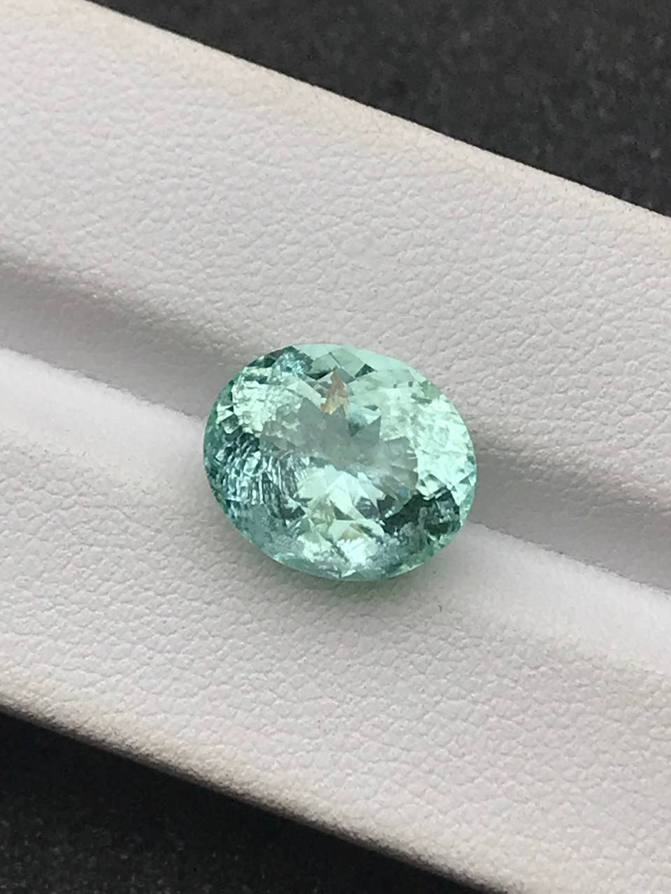 seafoam green paraiba tourmaline, 6.4ct oval cut — view 6