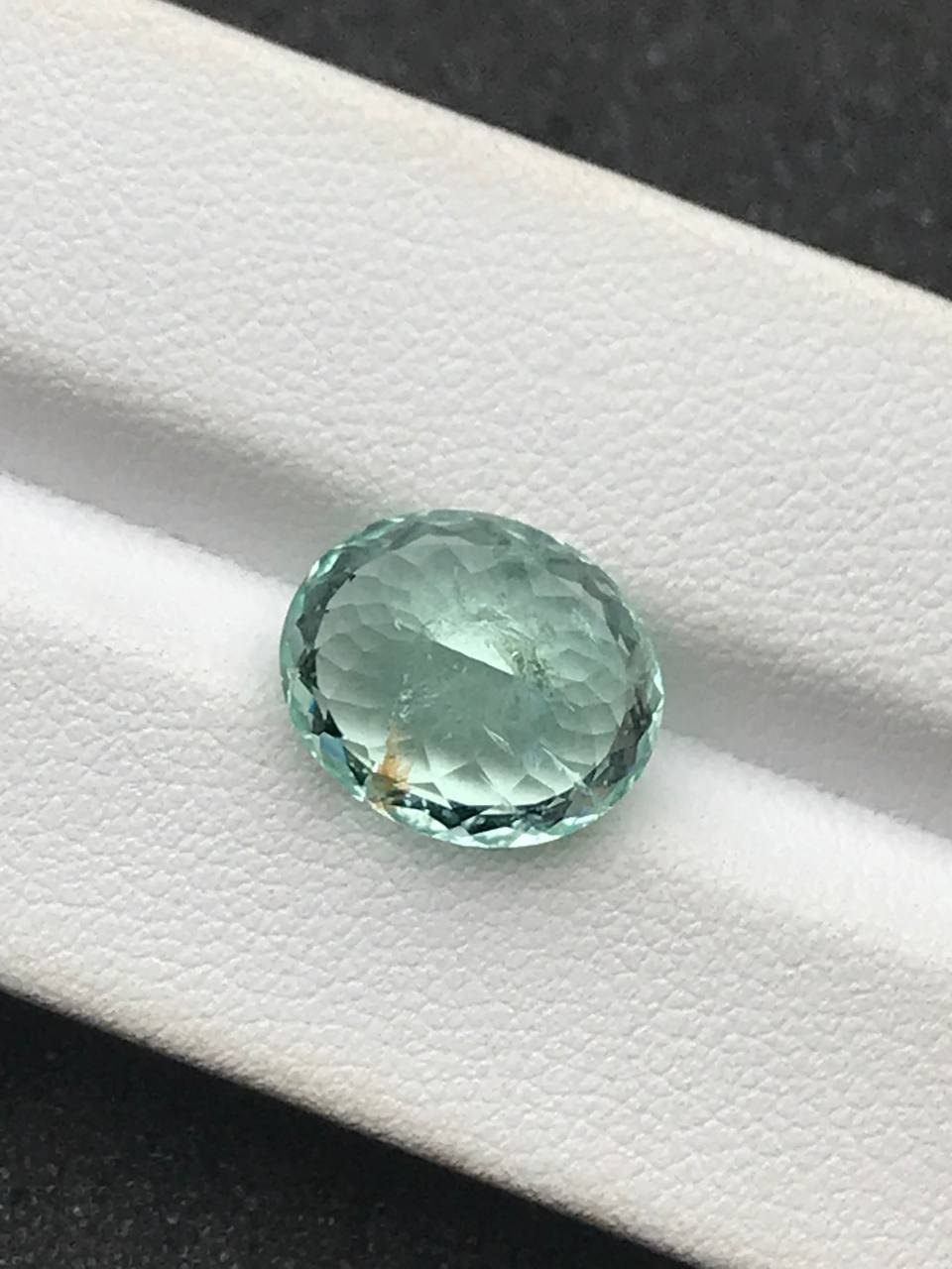 seafoam green paraiba tourmaline, 6.4ct oval cut — view 7