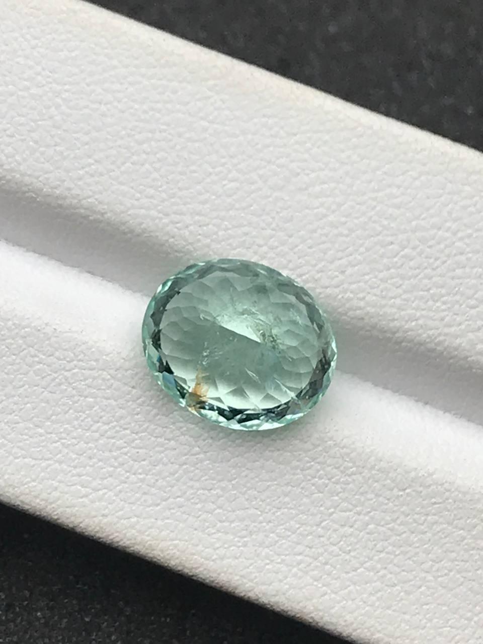 seafoam green paraiba tourmaline, 6.4ct oval cut — view 7
