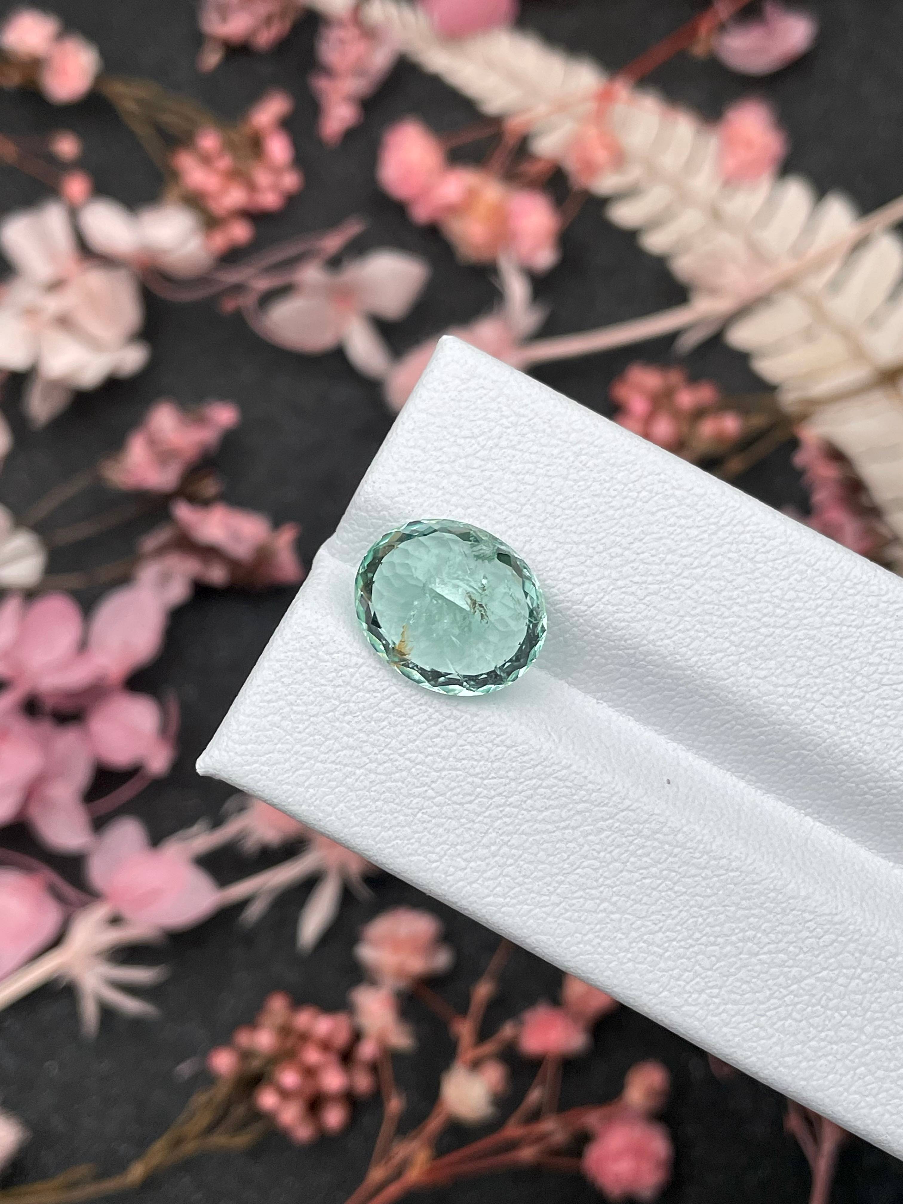 seafoam green paraiba tourmaline, 6.4ct oval cut — view 10