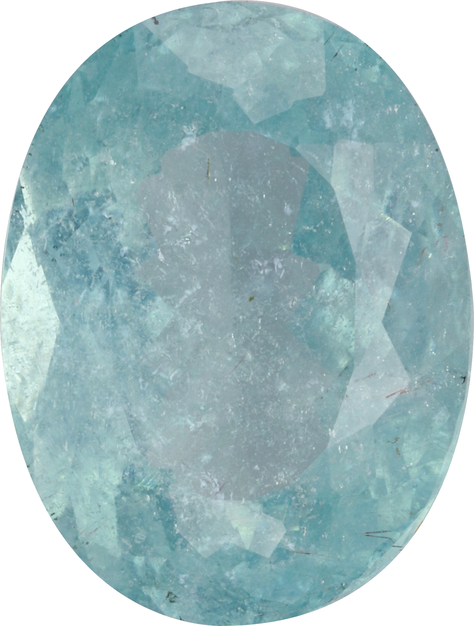 Oval cut paraiba tourmaline, 17.33 by 13.11 mm, shown at actual size