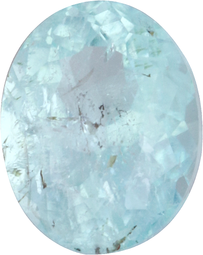 Oval cut paraiba tourmaline, 6.63 by 5.24 mm, shown at actual size