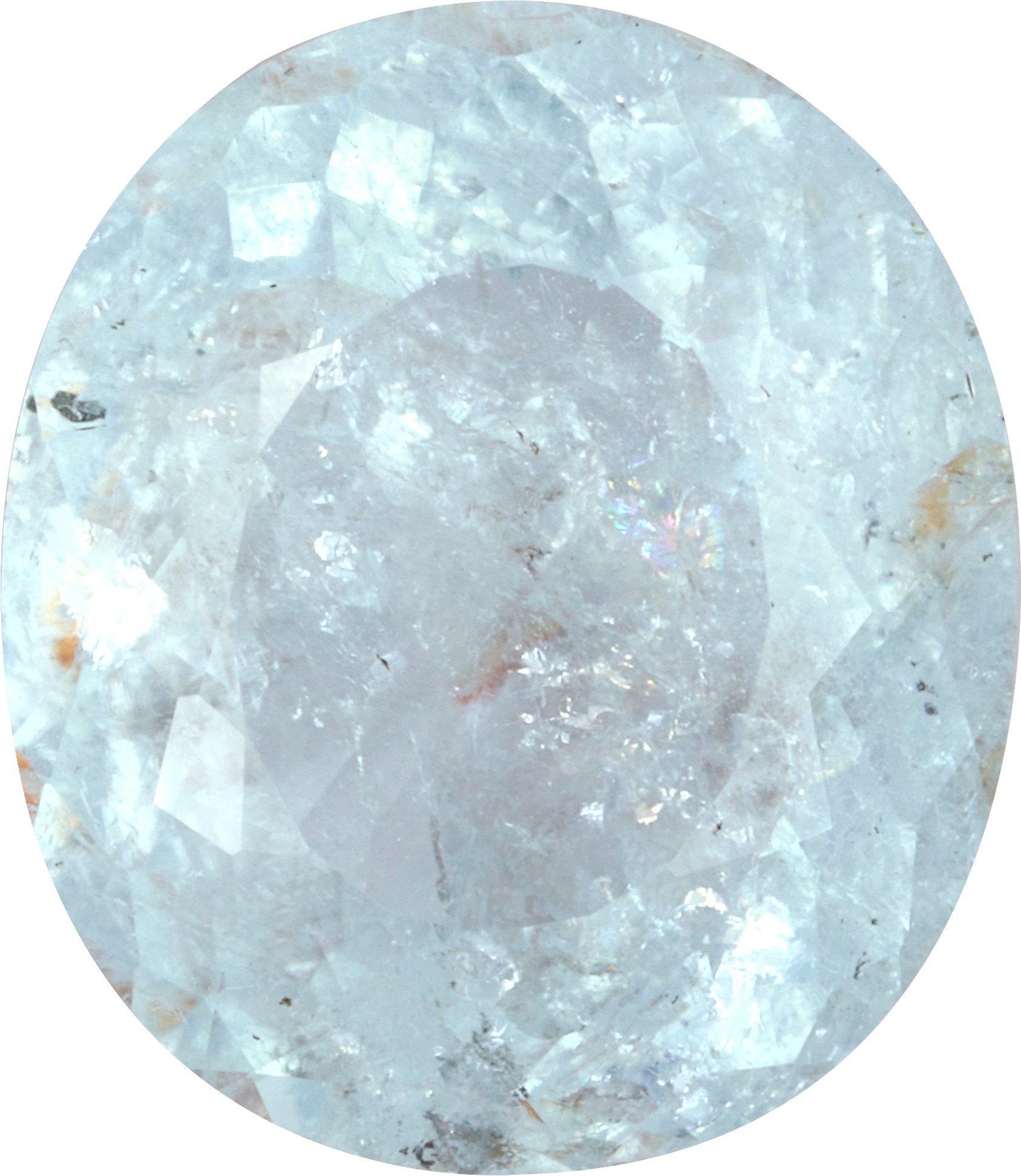 Oval cut paraiba tourmaline, 13.79 by 11.92 mm, shown at actual size