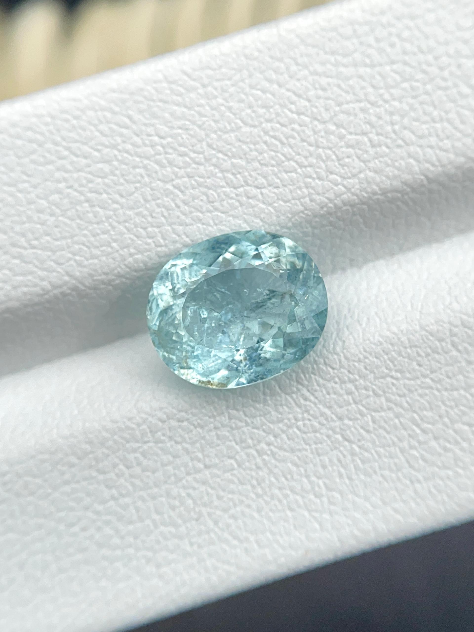 sky blue paraiba tourmaline, 3.49ct oval cut — view 5