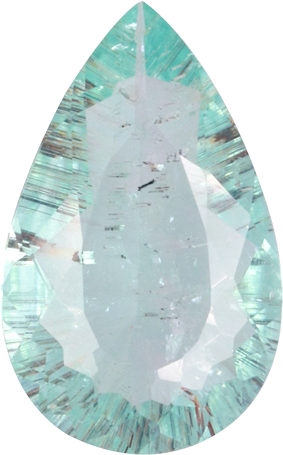 Pear cut paraiba tourmaline, 10.59 by 6.63 mm, shown at actual size