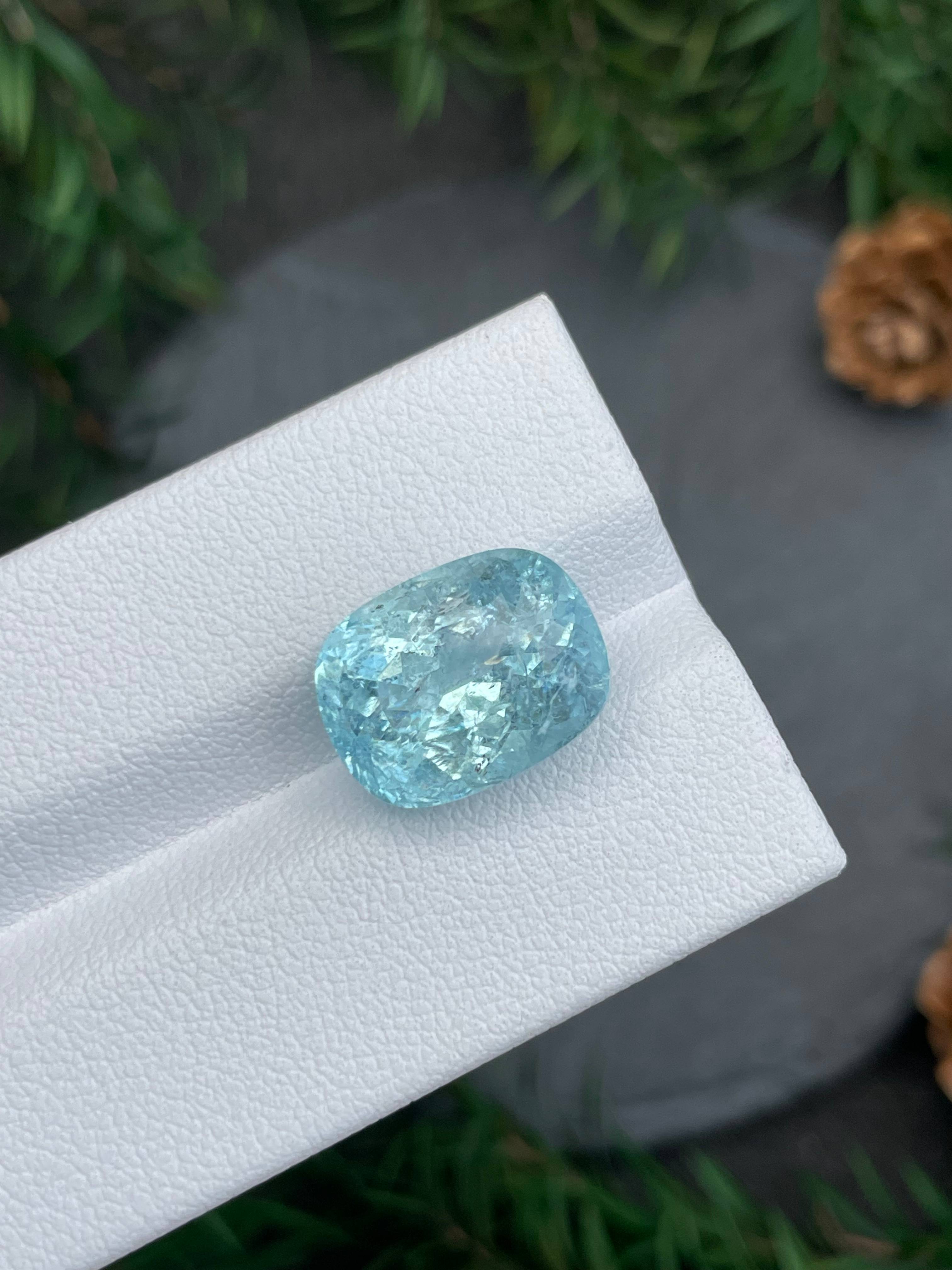 ice blue paraiba tourmaline, 8.49ct cushion cut — view 5