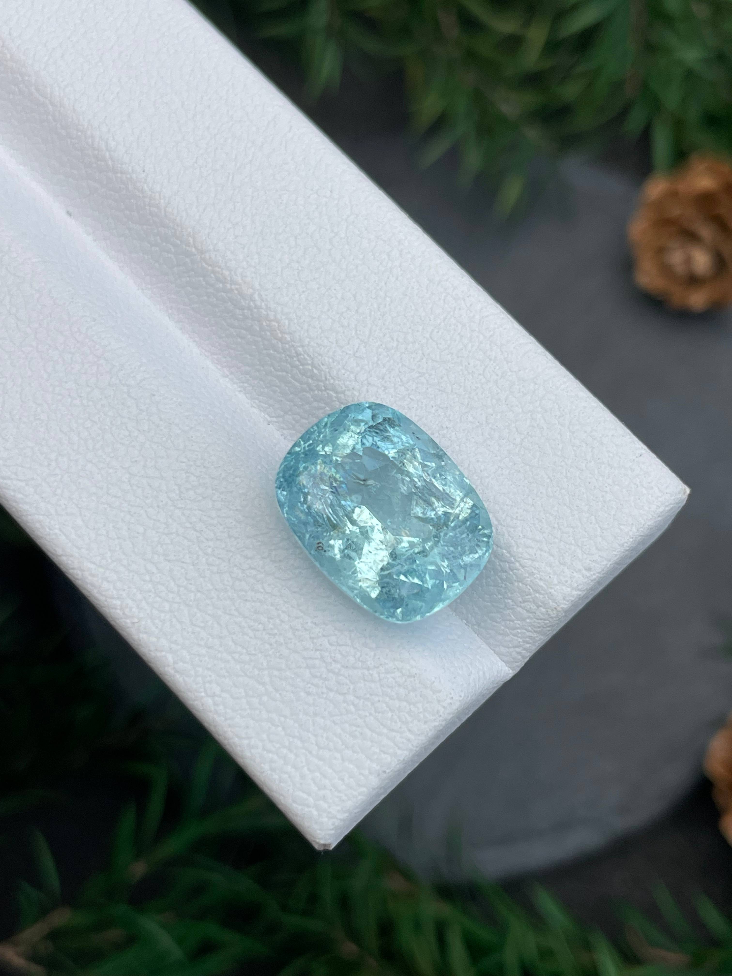 ice blue paraiba tourmaline, 8.49ct cushion cut — view 6