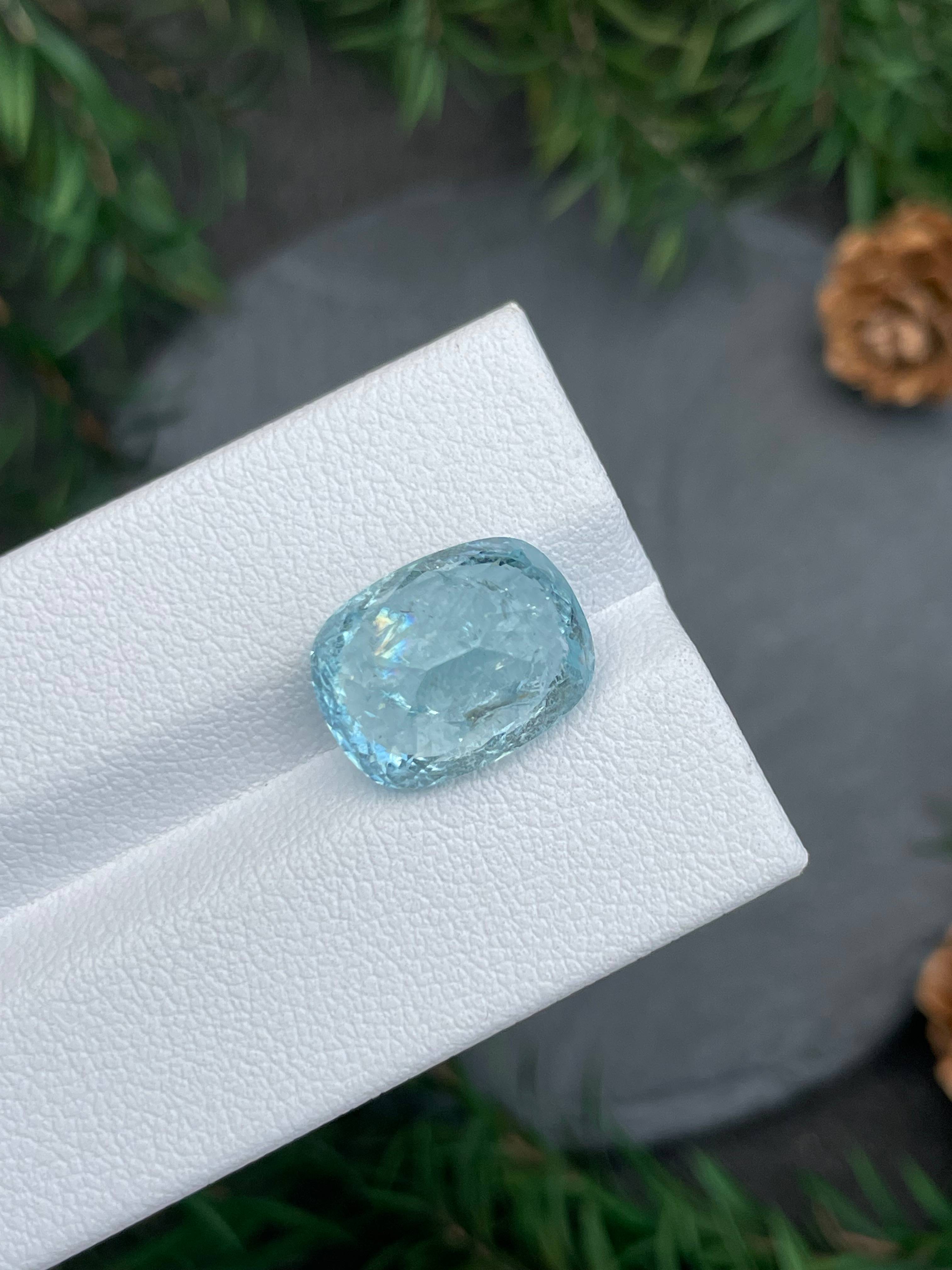 ice blue paraiba tourmaline, 8.49ct cushion cut — view 7