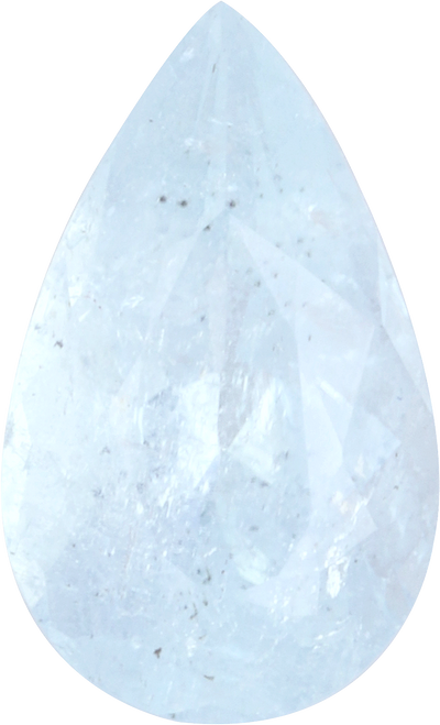 Pear cut paraiba tourmaline, 11.06 by 6.72 mm, shown at actual size