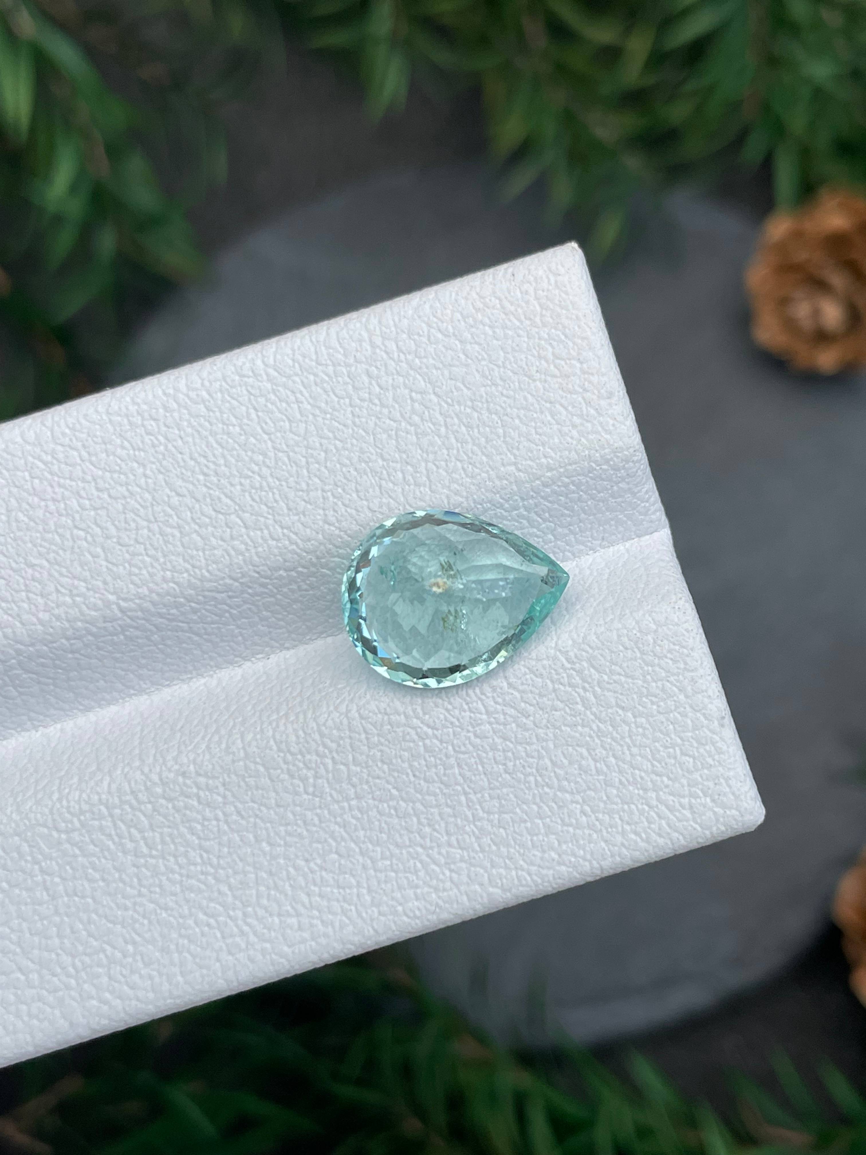 sky blue paraiba tourmaline, 4.02ct pear cut — view 7