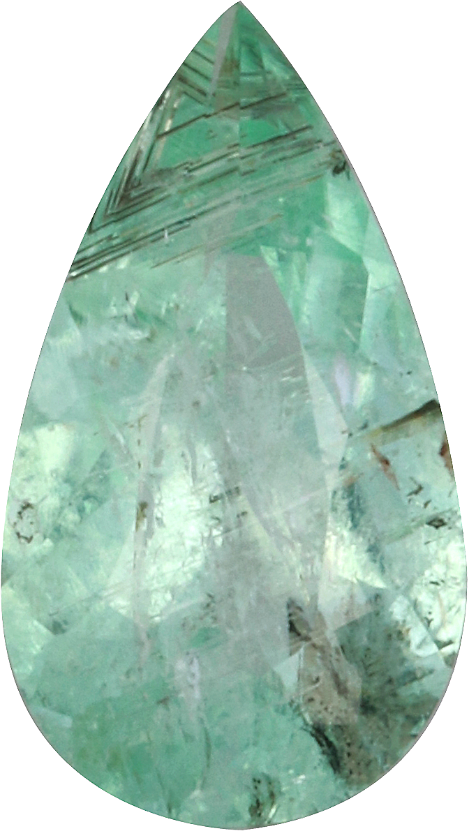 Pear cut paraiba tourmaline, 10.2 by 5.78 mm, shown at actual size