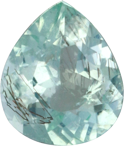 Pear cut paraiba tourmaline, 4.93 by 4.18 mm, shown at actual size