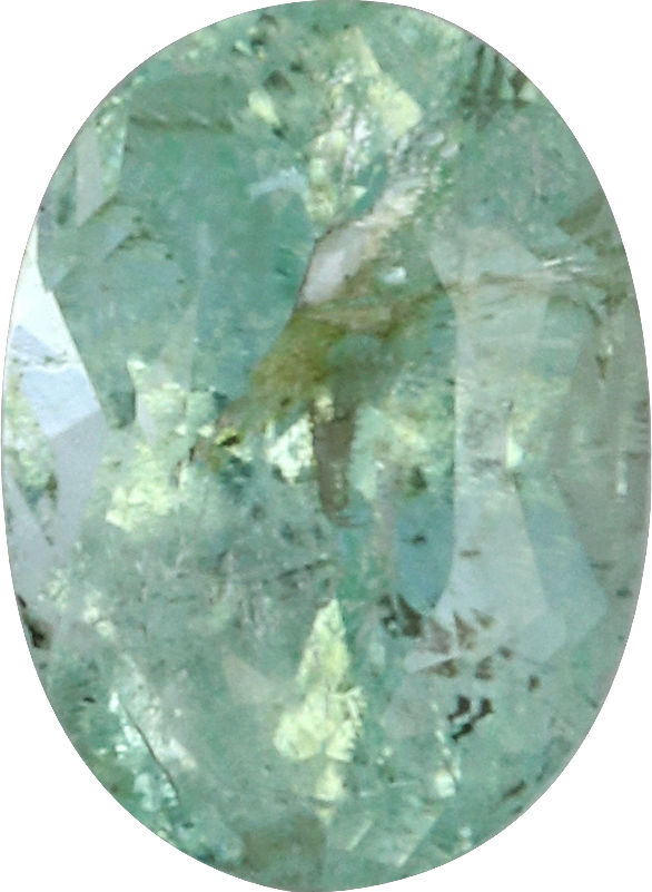 Oval cut paraiba tourmaline, 5.5 by 4.01 mm, shown at actual size