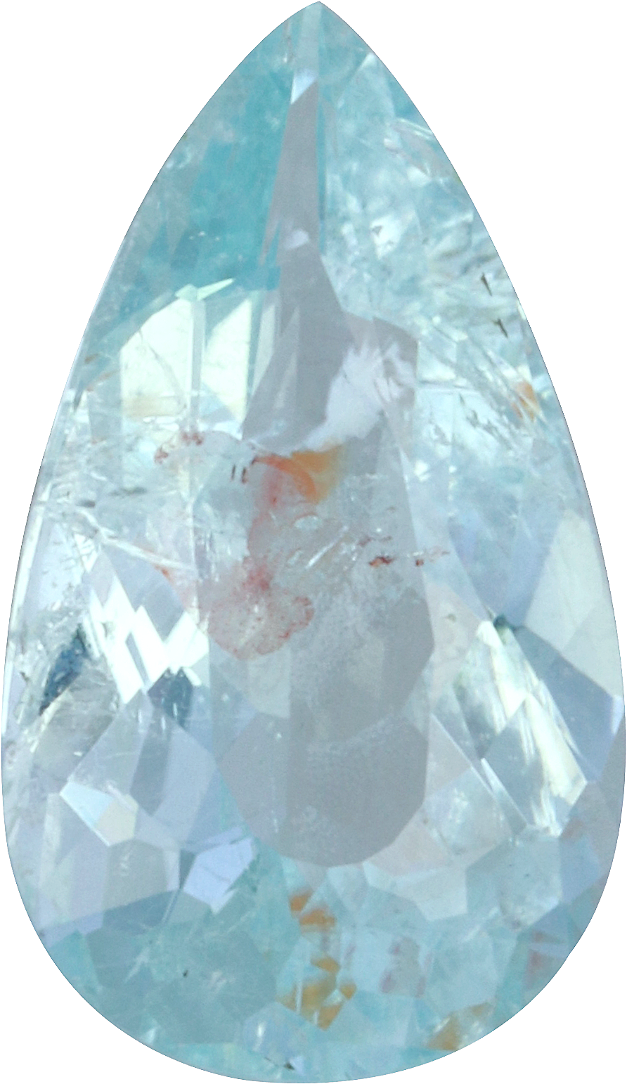 Pear cut paraiba tourmaline, 10.1 by 5.86 mm, shown at actual size