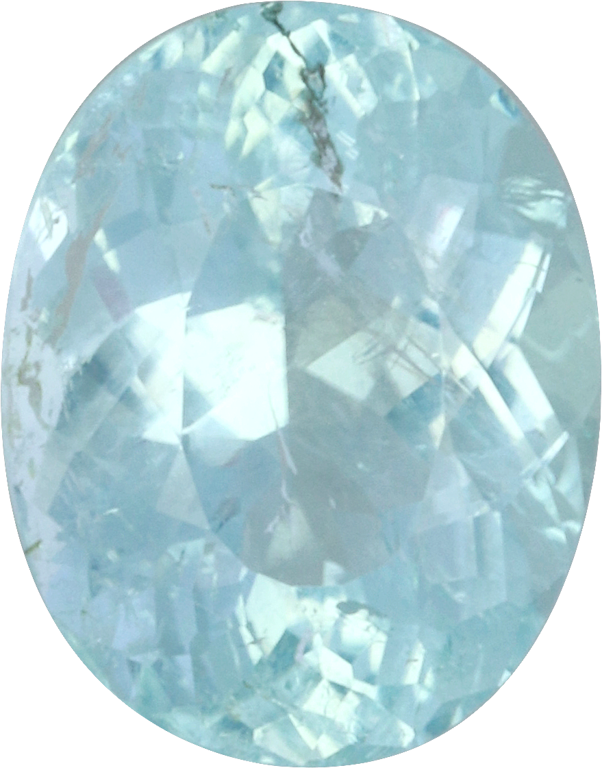 Oval cut paraiba tourmaline, 7.28 by 5.7 mm, shown at actual size
