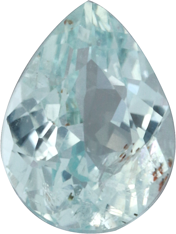 Pear cut paraiba tourmaline, 6.24 by 4.71 mm, shown at actual size