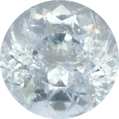 Round cut paraiba tourmaline, 5.36 by 5.31 mm, shown at actual size
