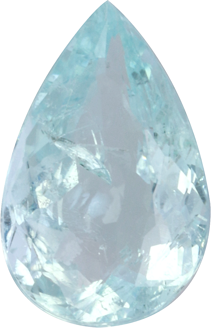 Pear cut paraiba tourmaline, 8.86 by 5.66 mm, shown at actual size