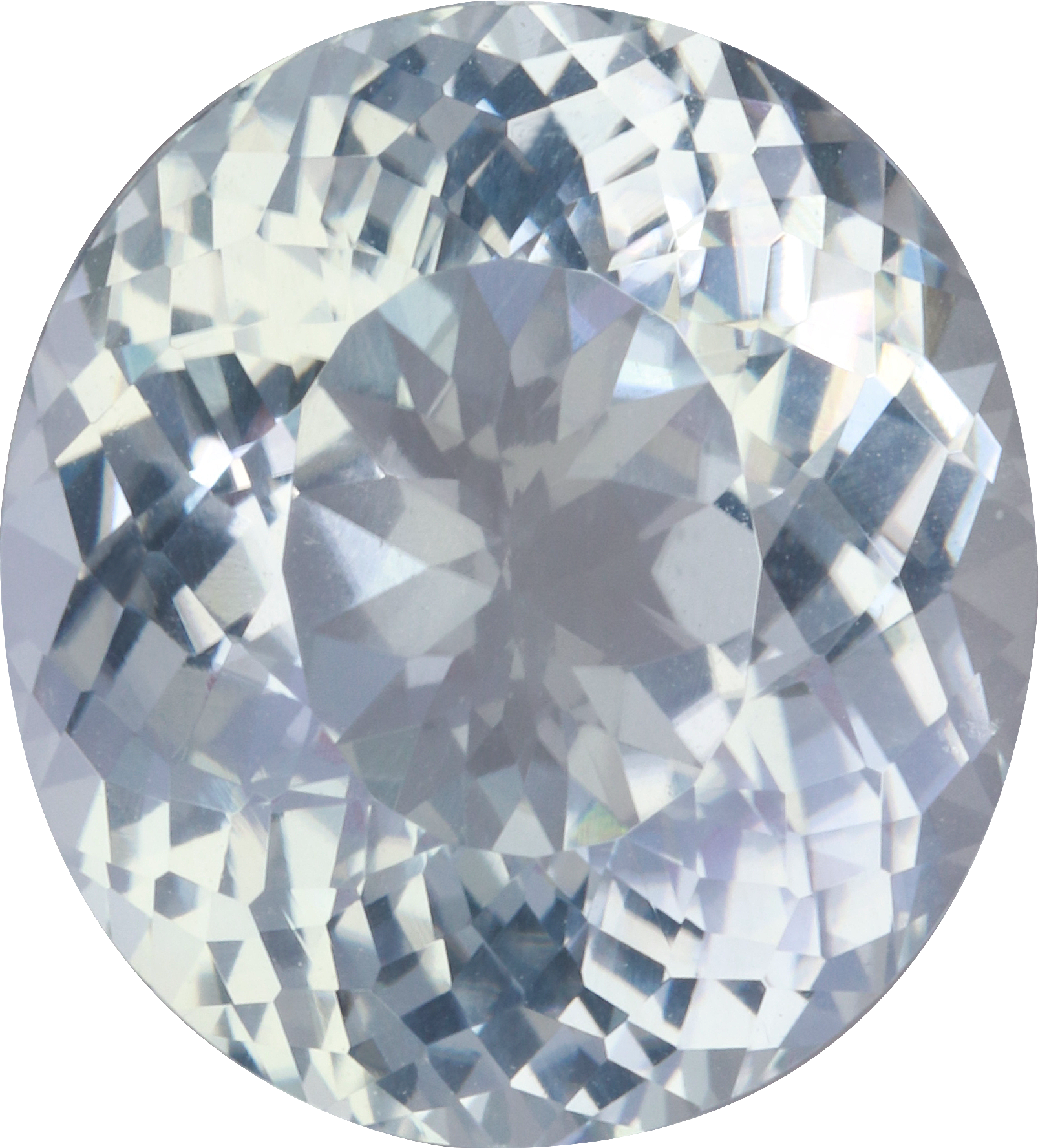 Oval cut paraiba tourmaline, 12.86 by 11.65 mm, shown at actual size