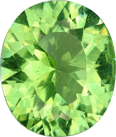 Oval cut paraiba tourmaline, 14.39 by 12.26 mm, shown at actual size